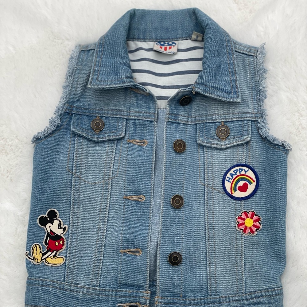 Junk Food Disney Denim Patch Vest